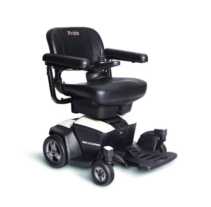 Pride Go Powerchair The pride Go powered wheelchair in Pearl White