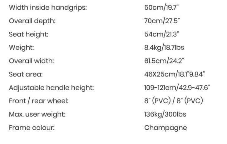Dash Forearm walker specifications Dash Forearm walker specifications